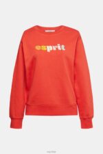 Esprit Casual logo puff print sweatshirt Women Orange Red Sweatshirts & Hoodies P0D0X366 - Image 5