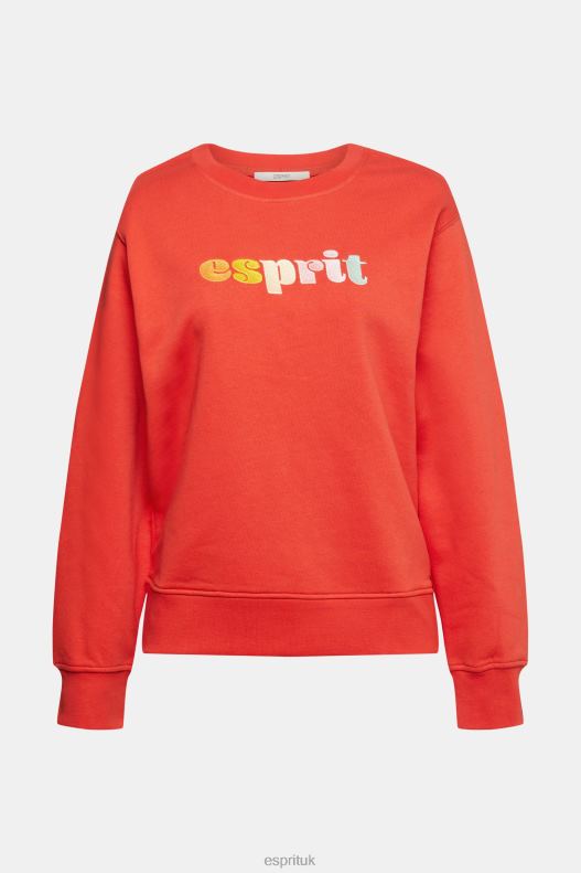 Esprit Casual logo puff print sweatshirt Women Orange Red Sweatshirts & Hoodies P0D0X366 - Image 5