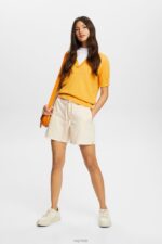 Esprit Casual shorts with elasticated waistband Women Pastel Pink Shorts P0D0X299 - Image 2