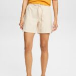 Esprit Casual shorts with elasticated waistband Women Pastel Pink Shorts P0D0X299