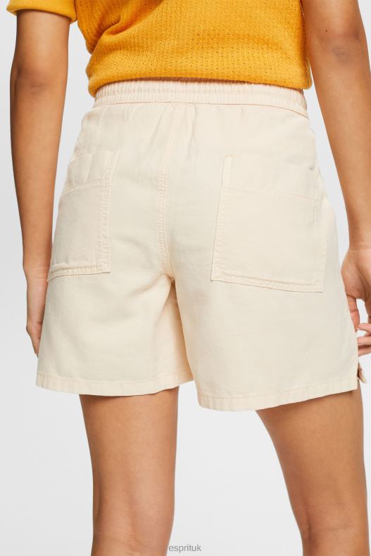 Esprit Casual shorts with elasticated waistband Women Pastel Pink Shorts P0D0X299 - Image 3