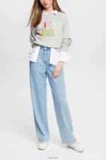 Esprit Casual slogan sweatshirt Women Light Grey Sweatshirts & Hoodies P0D0X540 - Image 2