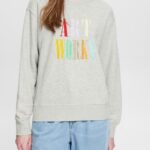 Esprit Casual slogan sweatshirt Women Light Grey Sweatshirts & Hoodies P0D0X540