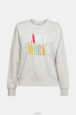 Esprit Casual slogan sweatshirt Women Light Grey Sweatshirts & Hoodies P0D0X540 - Image 5