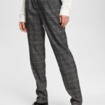 Esprit Checked pants Women Gunmetal Trousers & Pants P0D0X530