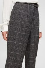 Esprit Checked pants Women Gunmetal Trousers & Pants P0D0X530 - Image 3