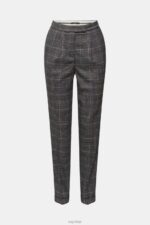 Esprit Checked pants Women Gunmetal Trousers & Pants P0D0X530 - Image 5