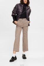 Esprit Checked pants Women Sand Trousers & Pants P0D0X529 - Image 2