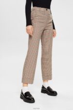 Esprit Checked pants Women Sand Trousers & Pants P0D0X529