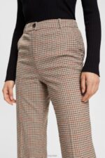 Esprit Checked pants Women Sand Trousers & Pants P0D0X529 - Image 3