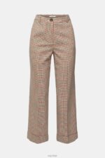Esprit Checked pants Women Sand Trousers & Pants P0D0X529 - Image 5