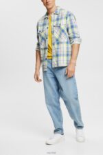 Esprit Checked shirt Men Blue Shirts P0D0X886 - Image 2