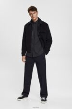 Esprit Checked slim fit shirt Men Black Shirts P0D0X687 - Image 2