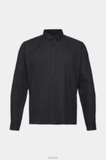 Esprit Checked slim fit shirt Men Black Shirts P0D0X687 - Image 5