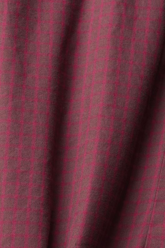 Esprit Checked slim fit shirt Men Bordeaux Red Shirts P0D0X690 - Image 4