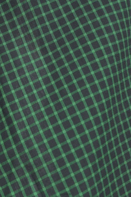 Esprit Checked slim fit shirt Men Dark Teal Green Shirts P0D0X688 - Image 4