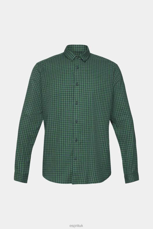 Esprit Checked slim fit shirt Men Dark Teal Green Shirts P0D0X688 - Image 5