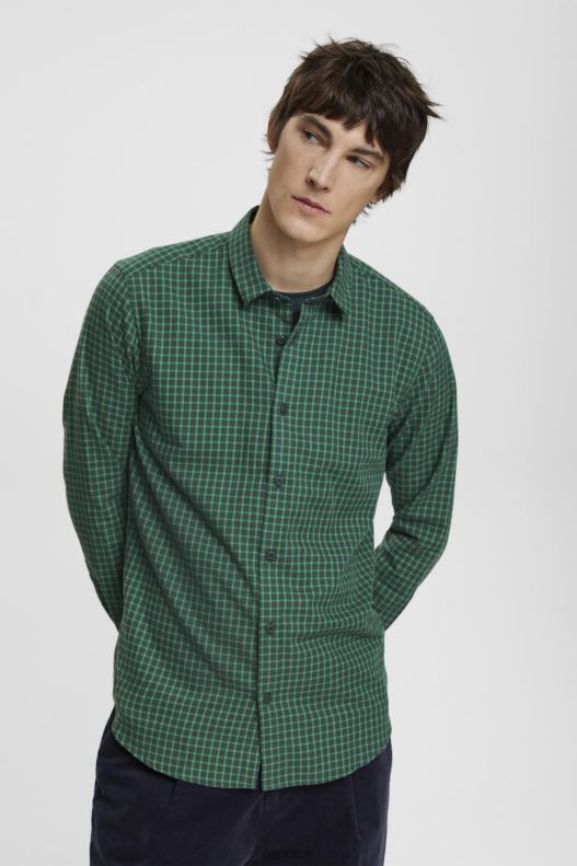 esprit_checked_slim_fit_shirt_men_dark_teal_green_shirts_p0d0x688.jpg Esprit Checked slim fit shirt Men Dark Teal Green Shirts P0D0X688 - Image 1