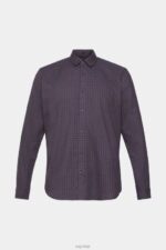 Esprit Checked slim fit shirt Men Navy Shirts P0D0X689 - Image 5