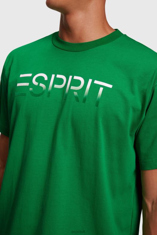 Esprit Chest flocked logo applique t-shirt Men Green T-Shirts P0D0X609 - Image 2