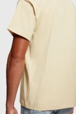 Esprit Chest flocked logo applique t-shirt Men Light Taupe T-Shirts P0D0X608 - Image 3