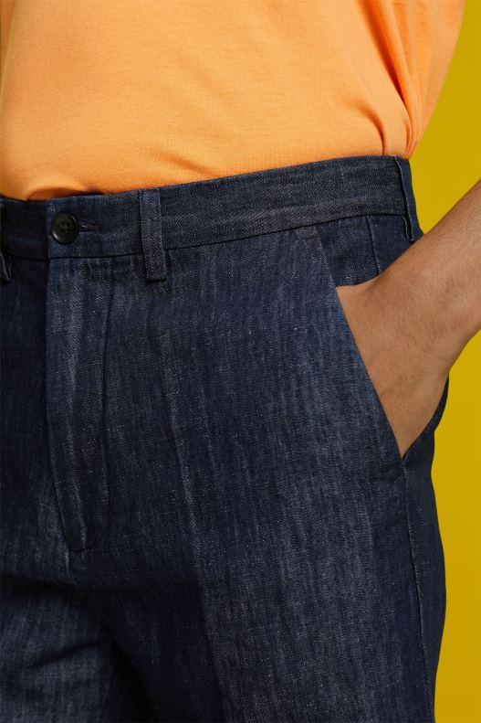Esprit Chino shorts in a jeans look Men Blue Black Shorts P0D0X614 - Image 3