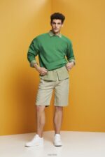 Esprit Chino-style shorts Men Light Green Shorts P0D0X673 - Image 2