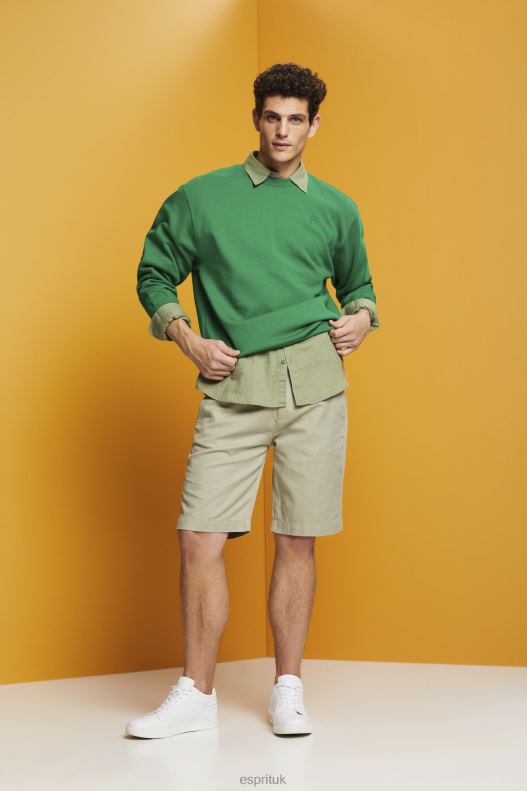Esprit Chino-style shorts Men Light Green Shorts P0D0X673 - Image 2