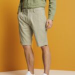 Esprit Chino-style shorts Men Light Green Shorts P0D0X673