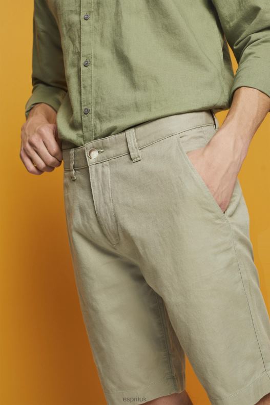 Esprit Chino-style shorts Men Light Green Shorts P0D0X673 - Image 3