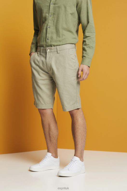 Esprit Chino-style shorts Men Light Green Shorts P0D0X673 - Image 1