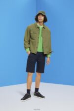 Esprit Chino-style shorts Men Navy Shorts P0D0X751 - Image 2