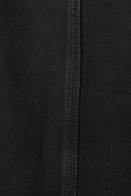 Esprit Collarless denim jacket with drawstrings Women Black Medium Wash Jackets P0D0X297 - Image 4