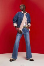 Esprit Collarless denim jacket with drawstrings Women Blue Dark Wash Jackets P0D0X298 - Image 2