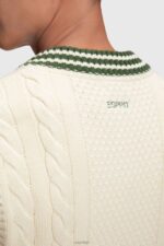 Esprit College sweater vest Men Emerald Green Sweaters P0D0X811 - Image 3