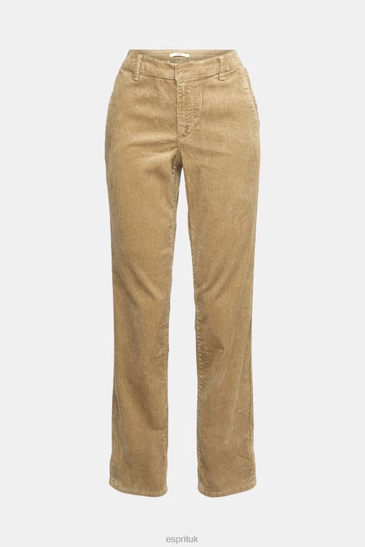 Esprit Cord trousers Women Pale Khaki Trousers & Pants P0D0X346 - Image 5