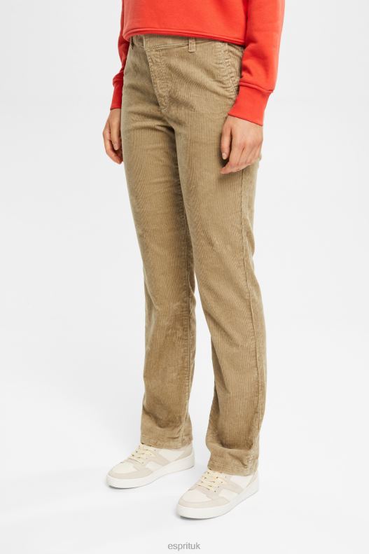 Esprit Cord trousers Women Pale Khaki Trousers & Pants P0D0X346 - Image 1