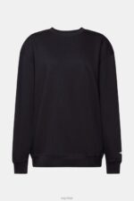 Esprit Cotton Blend Pullover Sweatshirt Women Black Sweatshirts & Hoodies P0D0X27 - Image 5