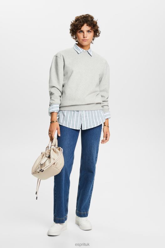 Esprit Cotton Blend Pullover Sweatshirt Women Light Grey Sweatshirts & Hoodies P0D0X28 - Image 2