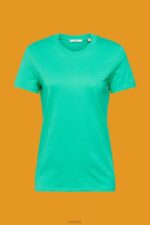Esprit Cotton crewneck t-shirt Women Light Green T-Shirts P0D0X458 - Image 5