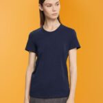 Esprit Cotton crewneck t-shirt Women Navy T-Shirts P0D0X459