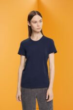Esprit Cotton crewneck t-shirt Women Navy T-Shirts P0D0X459