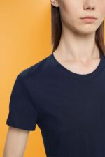 Esprit Cotton crewneck t-shirt Women Navy T-Shirts P0D0X459 - Image 3