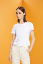 Esprit Cotton crewneck t-shirt Women White T-Shirts P0D0X456