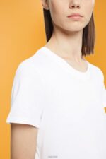 Esprit Cotton crewneck t-shirt Women White T-Shirts P0D0X456 - Image 3