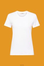 Esprit Cotton crewneck t-shirt Women White T-Shirts P0D0X456 - Image 5