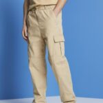 Esprit Cotton jogger-style tapered cargo trousers Men Sand Trousers & Pants P0D0X674