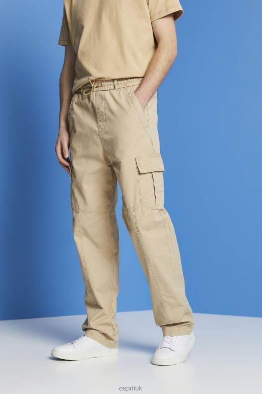 Esprit Cotton jogger-style tapered cargo trousers Men Sand Trousers & Pants P0D0X674 - Image 1