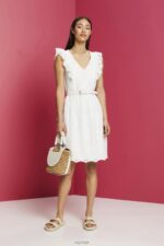 Esprit Cotton lace dress Women Off White Dresses P0D0X191 - Image 2