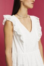 Esprit Cotton lace dress Women Off White Dresses P0D0X191 - Image 3